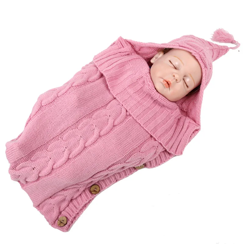 Gloriou Source Newborn Baby Winter Warm Sleeping Bags Infant Button Knit  Sleeping Bags