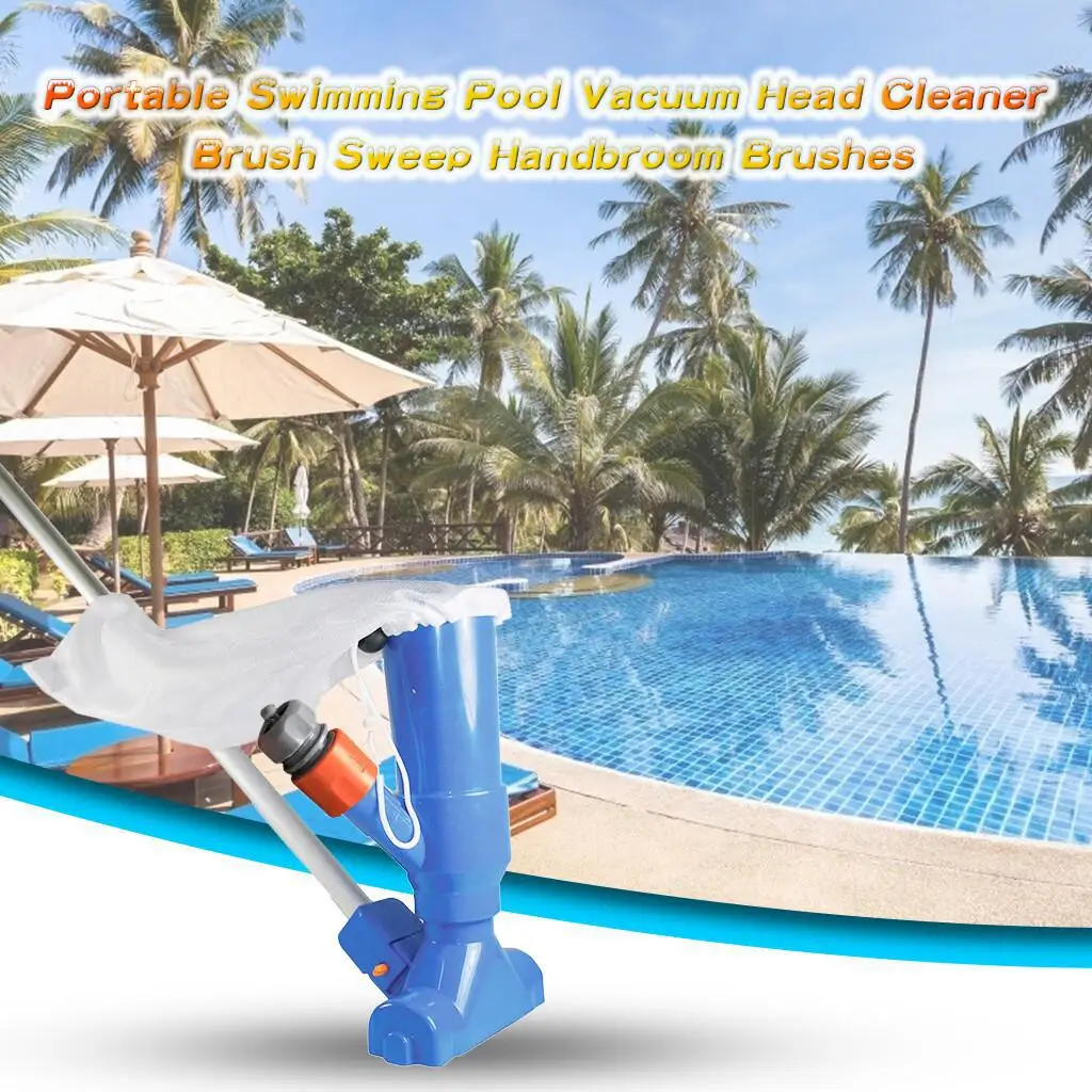 

Swimming Pool Vacuum Cleaner With Handle Cleaning Disinfect Tool Semicircular Wheel Head With Brush Pond Fountain Pool Cleaner