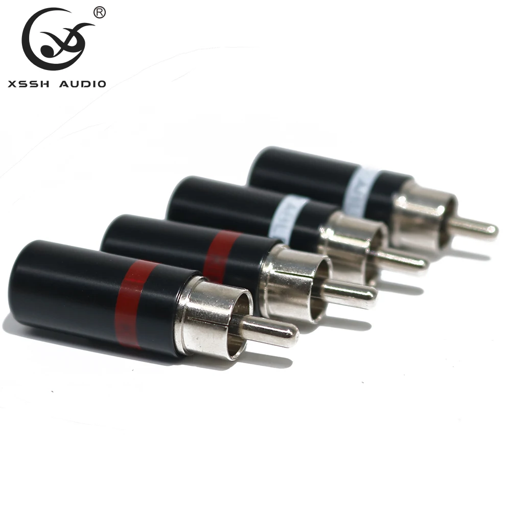 RCA XSSH-하이엔드 3mm 4mm 5mm AV 오디오 케이블, 용접 금도금 황동 오디오 RCA 플러그 커넥터 잭 터미널, 4 개/8 개/16 개