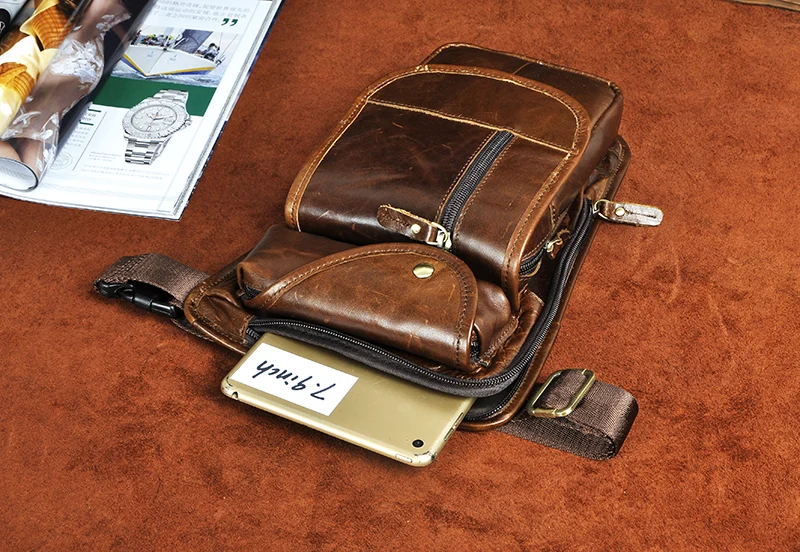 Original Leather Coffee Design Men Shoulder Bag 8\