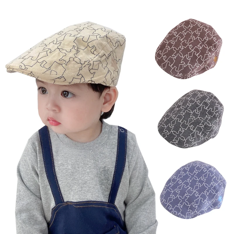 Fashion Baby Hat Handsome Cotton Linen Baby Boy Cap Toddler Beret Hats Elastic Kids Hat for Boys Baby Accessories for 1-2Y