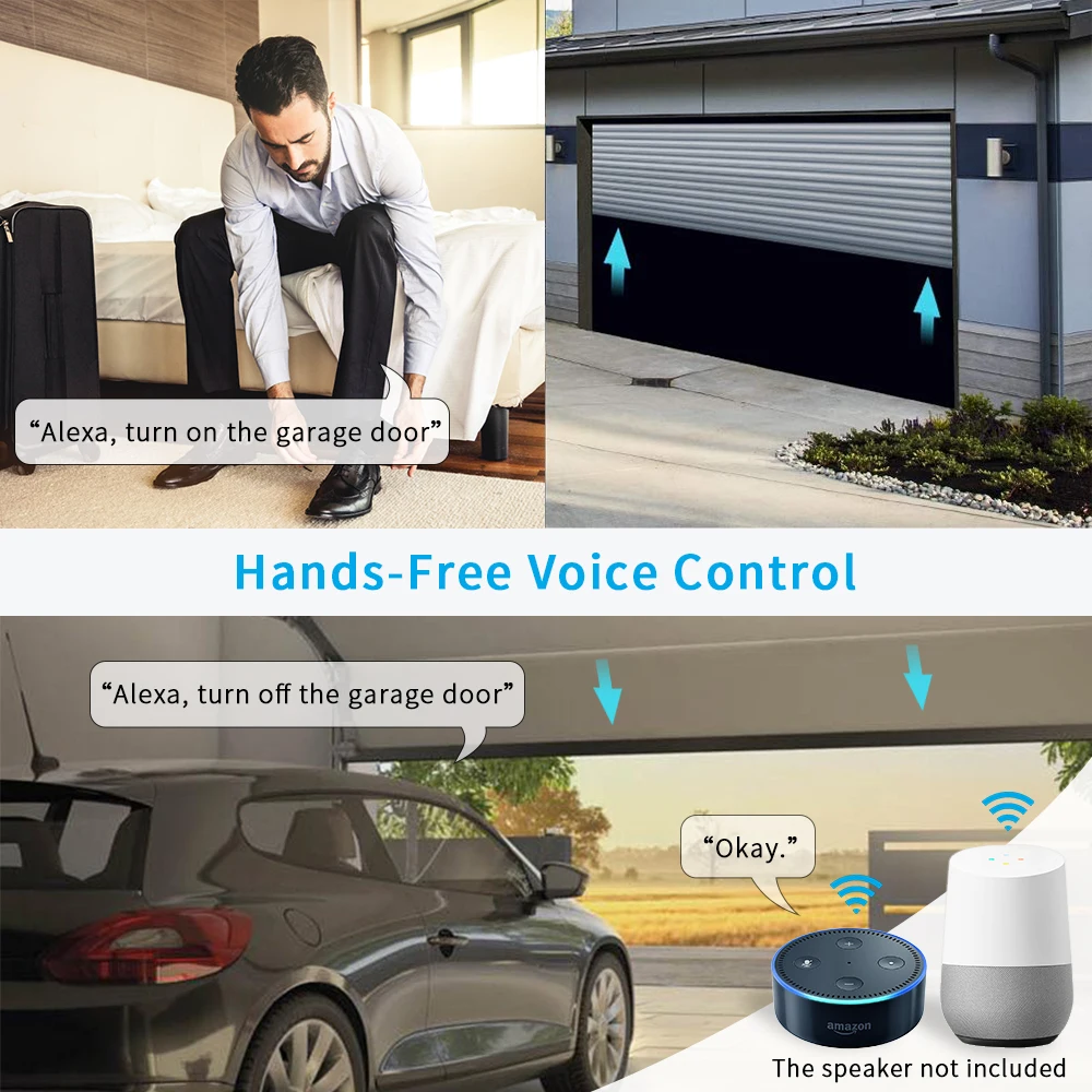 Tuya Smart Life Garage Door Sensor Opener WiFi Switch Voice Control Support Alexa Google Home DIY Smart Home App Alert No Hub