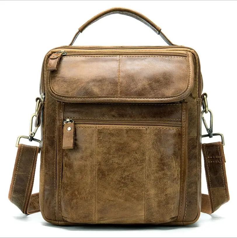 MAHEU Casual Leather Shoulder Bag Of men male cowhide crossbody bags mens messenger bag daily outdoor men bag handbag 22cm