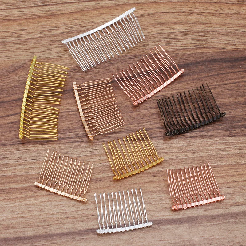 10pcs 12/15/20 Teeth Gold Color Hair Comb Hairpin Wedding Hair Accessories Jewelry Making Metal Bridal Hair Combs Craft DIY