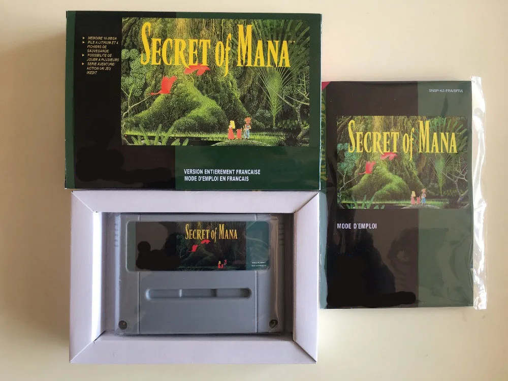 16Bit Games ** Secret of Mana 1 ( French Language PAL Version!! box+manual+cartridge!! )