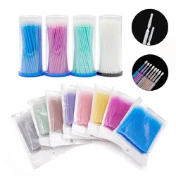 100PCS/Lot Disposable Eyelash Brushes Swab Crystal Handle Microbrushes Eyelashes Removing Tools Eyelash Extension Applicators