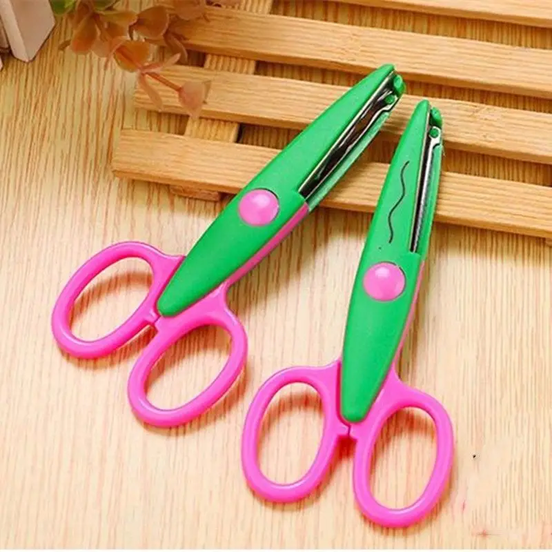 10Pcs Children Safety Scissors 6 Shaped Cutting Patterns Curved Edges Kid Sicssors Paper Scissors