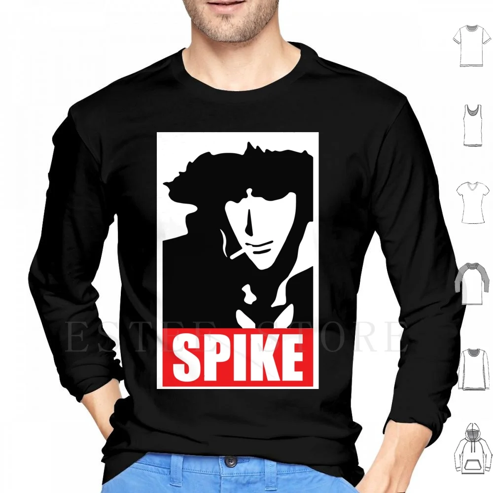 Cowboy Smoking Hoodies Long Sleeve Cowboy Bebop Anime Bebop Manga Cowboy Space Spike Space Cowboy Spike Spiegel