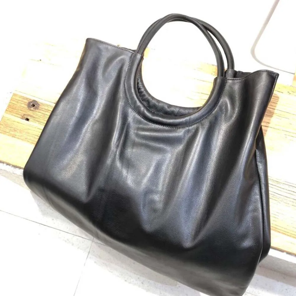 Tote Casual Large Leather Bag Soft Genuine Leather Lady commute Shoulder Bag Laptop Weekend Travel Bag 2024 Bolsa Feminina