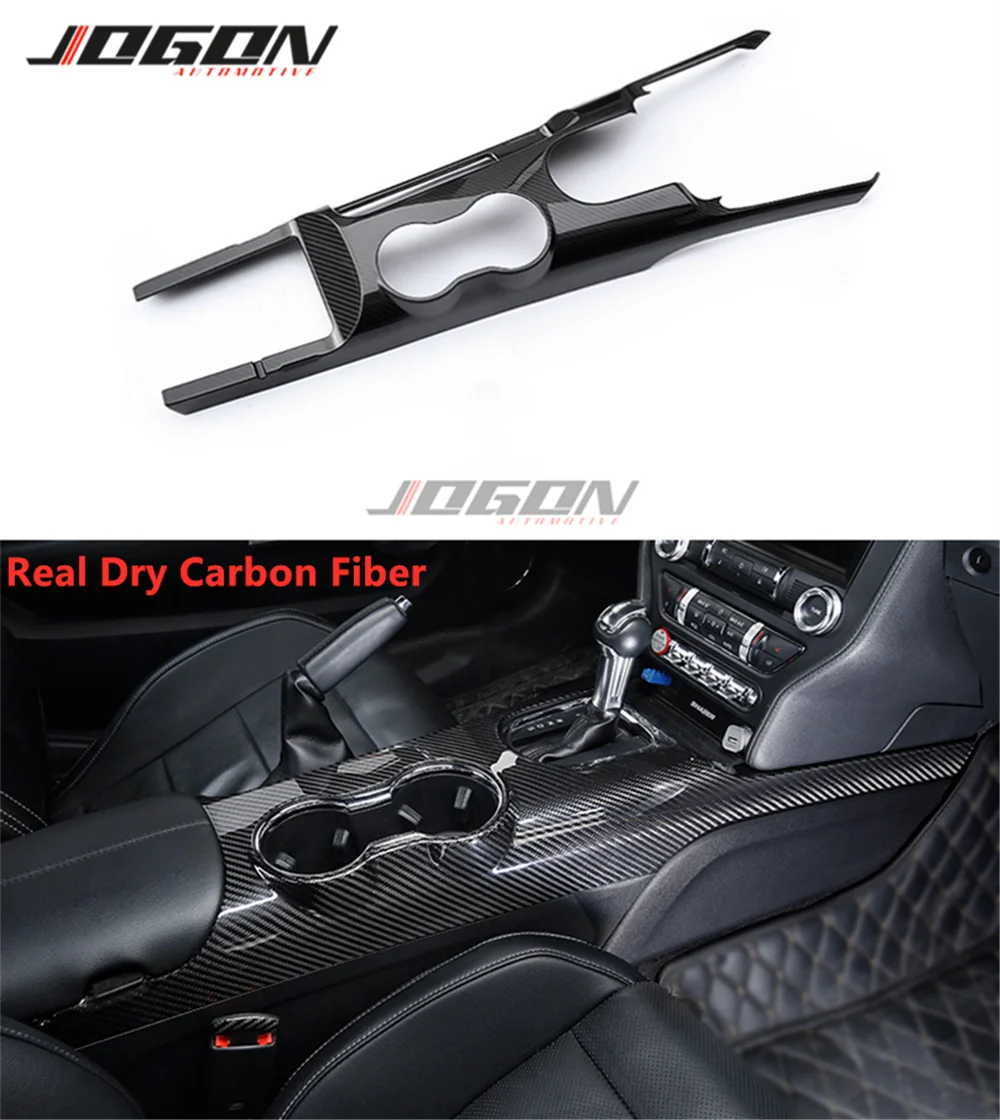 Real Carbon Fiber Car Interior Center Control Gearshift Panel Trim Modification For Ford Mustang 2015-2020 Ecoboost GT350 GT