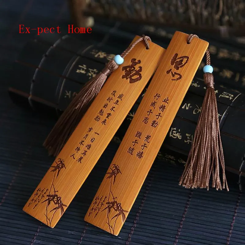 

200 pcs Chinese Style Vintage Tassels Bamboo Bookmark Birthday Party Favor Back To School Gifts