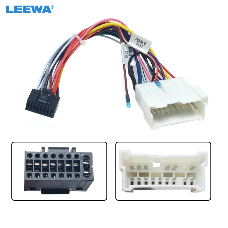 

LEEWA 5set Car Stereo Radio 16PIN Adaptor Wiring Harness For Hyundai Tucson Elantra Audio Power Calbe Wire Plug and play #CA5301