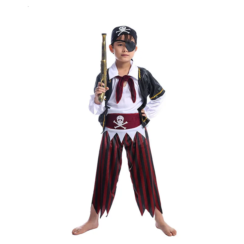 Kinder cosplay halloween kleid up in papier papier kinder party kleidung einzelhandel pirate kleid kinder kinder kleid in neue