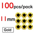 100 Piezas de Oro de 11 mm