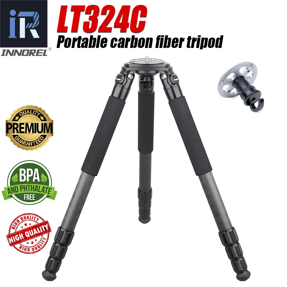 LT324C Professional 10 Layers Carbon Fiber Tripod Flexible Selfie Photo 1.5M Max Height Tripod Stand for Sports  Video Cameras