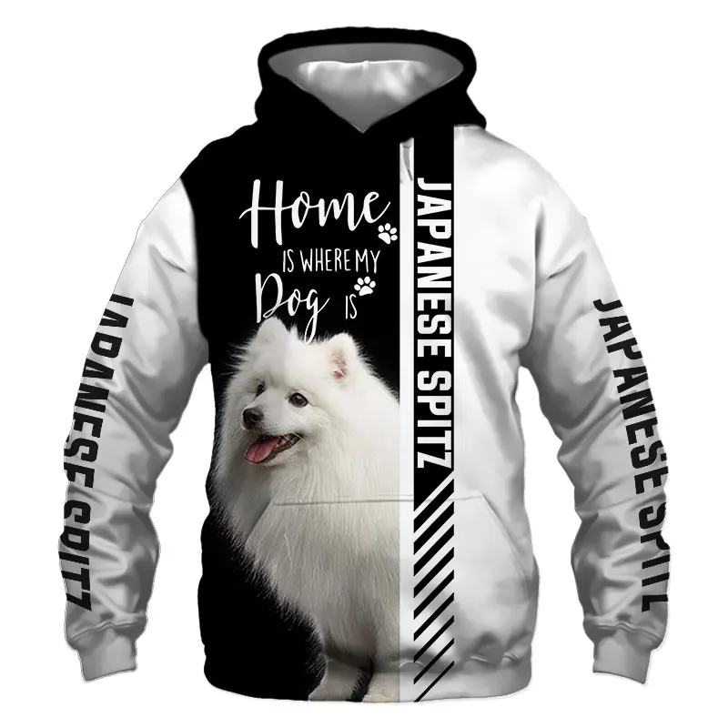 

Animal Japanese Spitz Dog 3D Printed Jacket Men/Women Harajuku Hoodie Unisex Casual Streetwear Sweatshirt Pullover Sudaderas D8