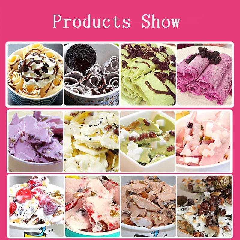 110V/220V Elektrische Gebakken Ijs Roll Machine Commerciële Gebruik En Thuisgebruik Roestvrij Stell Gebakken Ijs pan