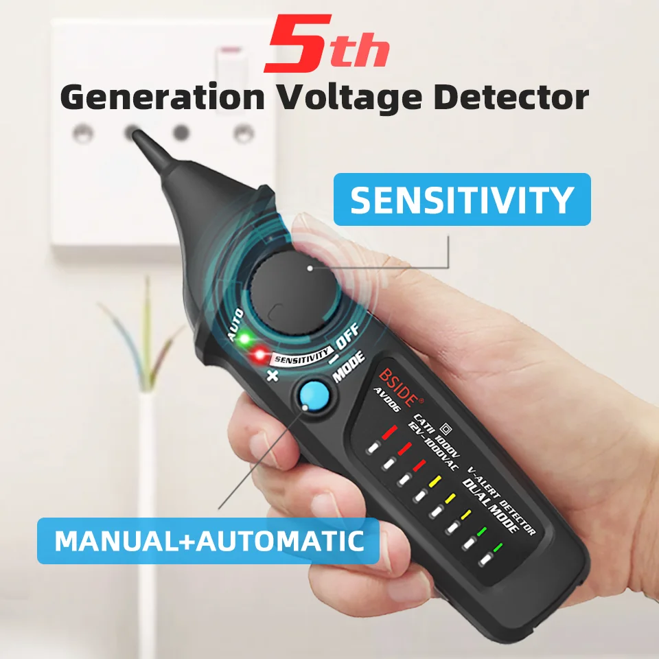 Kit di controllo della sicurezza del circuito Rilevatore di tensione AVD06 e tester per prese Test RCD Continuità NCV Controllo filo sotto tensione neutro