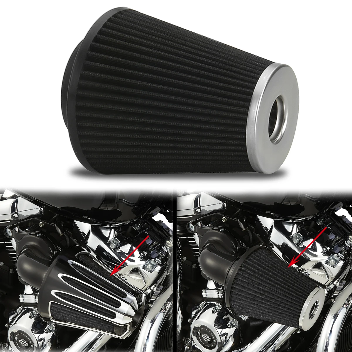 

Air filter Element for harley touring road king street glide dyna softail sportster（ Gray color )