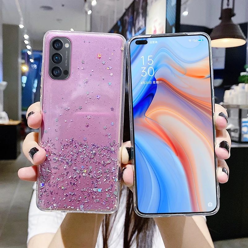 حافظة هاتف من السيليكون اللامع الفاخر ، غطاء شفاف رفيع للغاية لهاتف Oppo ، A17 ، A57 ، A77 ، A54 ، A74 ، A96 ، A78 ، A72 ، A58 ، A98 ، A94