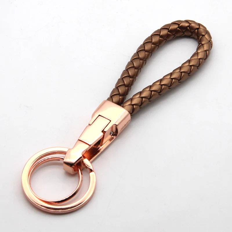 Jobon Women Men Fashion Braided Rope Car Keychain Luxury Custom Lettering for Key Ring Holder Bag Pendant Best Gift for Jewelry