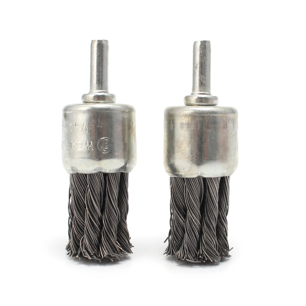 1PCS 1 ''25Mm Twist Knotลวดแปรงล้อ1/4'' Shankสำหรับสว่านโรตารี่เครื่องมือ