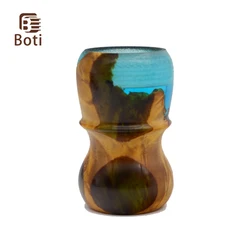 Boti-Brosse à Barbe Faite à la Main avec Manche en Bois et Résine, Produit de Rasage pour Homme, Kit d'Outils pour Livres