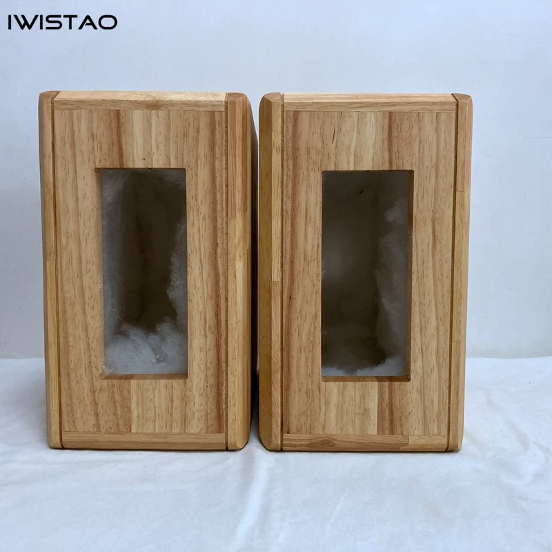 IWISTAO HIFI 4 Inch Bookshelf Solid Wood Empty Sealed Speaker Cabinet 1 Pair 6.9L for G1 Aluminum Ribbon Tweeter