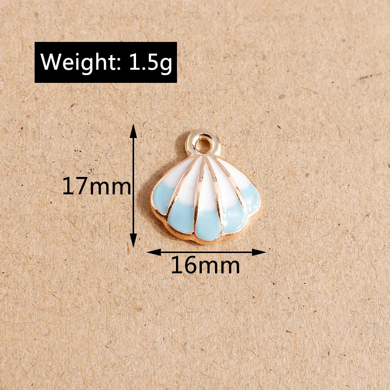 10 teile/los niedlichen Meeres lebewesen Charms für Schmuck machen Emaille Seestern Muschel Charms Anhänger DIY Halskette Ohrringe Geschenk zubehör – Detail 14