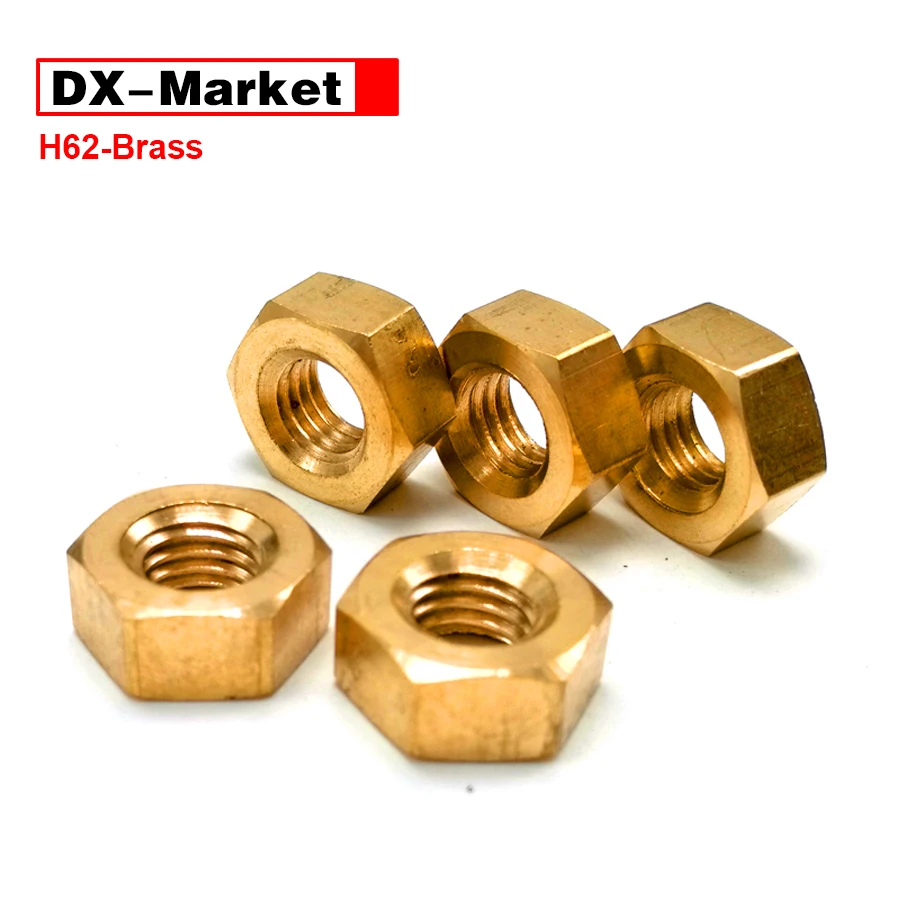 

m1-m20 H62 brass hex nuts, Metric Thread Hex Nut ,H62 Brass Hexagonal Nut, B004