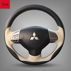 DIY Leather Hand-sewn Car Steering Wheel Cover for Mitsubishi Asx Eclipse Lancer Pajero Sport Outlander Car Accessories