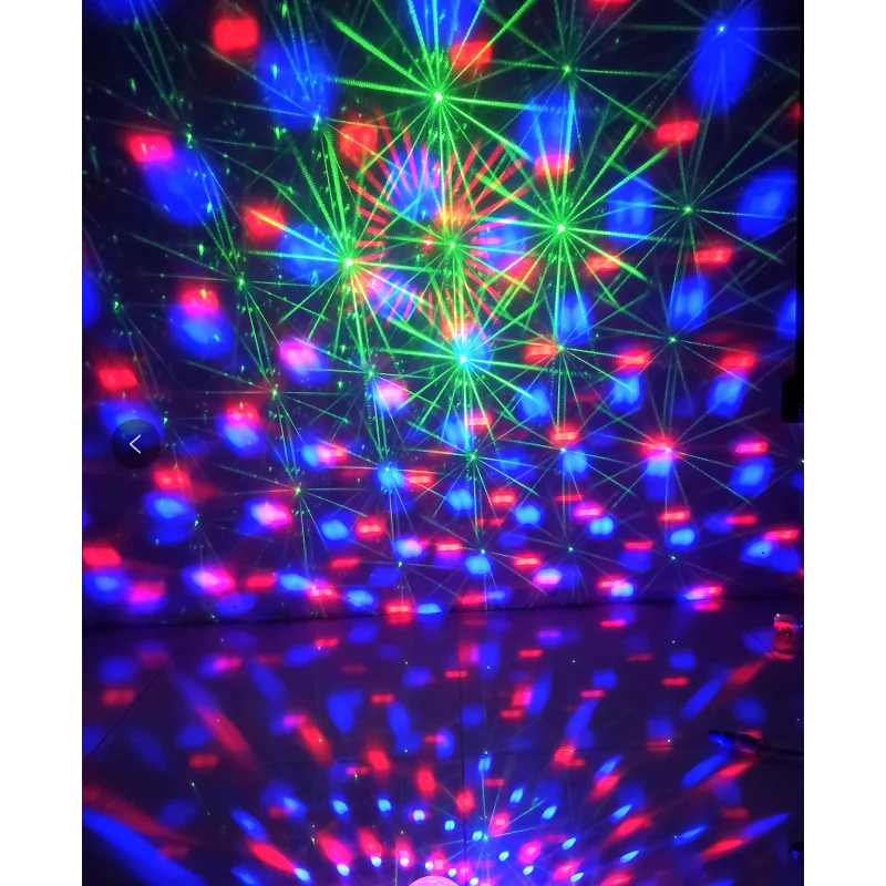 Spedizione gratuita LED Laser Magic 2in1 Effect Light con telecomando e interfaccia USB Magic Ball Laser Flash Light Stage Light