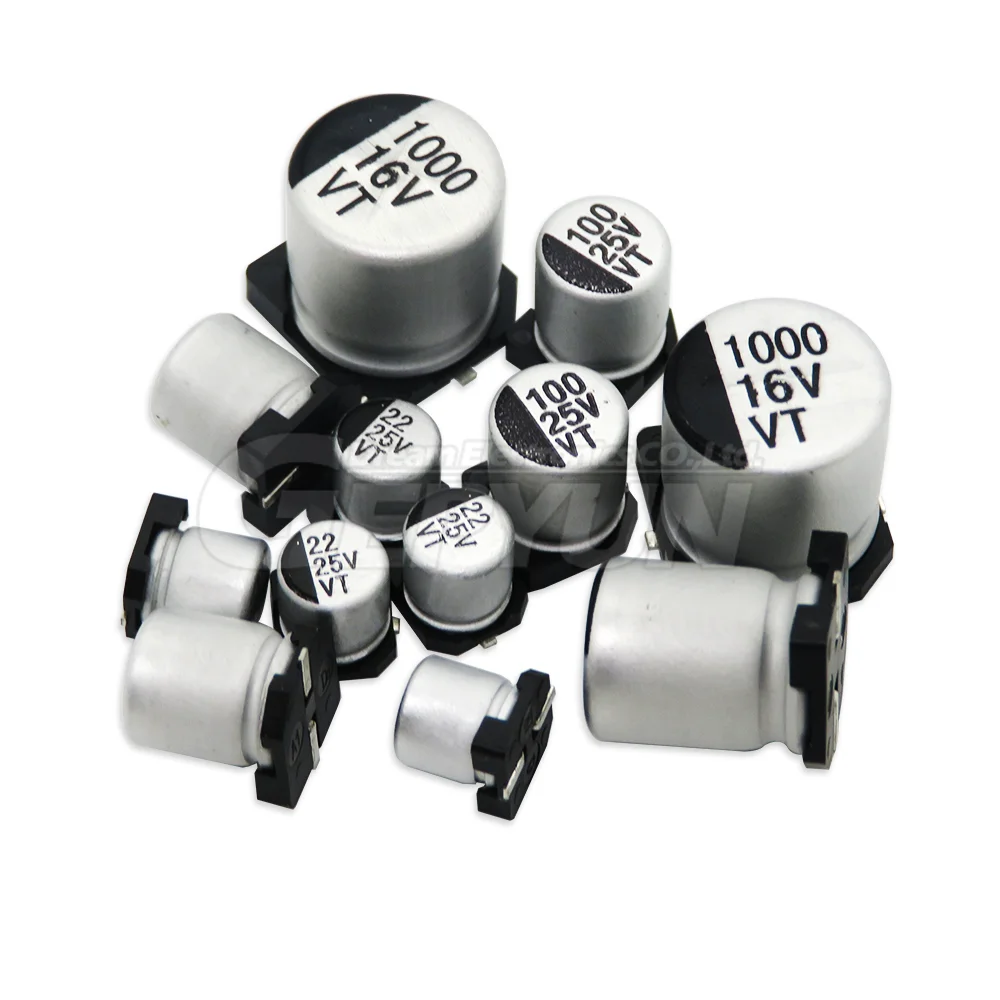 Condensador electrolítico SMD, 2,5 V, 4V, 6,3 V, 10V, 16V, 25V, 50V, 100V, 1uF, 2,2 uF, 4,7 uF, 100uF, 10uF, 33uF, 47uF, 220uF, 330UF, 470uF, 1000uF uF