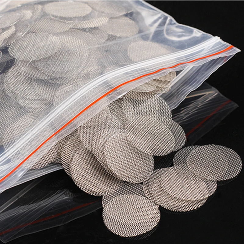 100pcs/Bag Smoking Tobacco Metal Filters Pipe Screen Gauze Hookah Water Pipe Stainless Steel Mesh Combustion Support Net 16/20mm