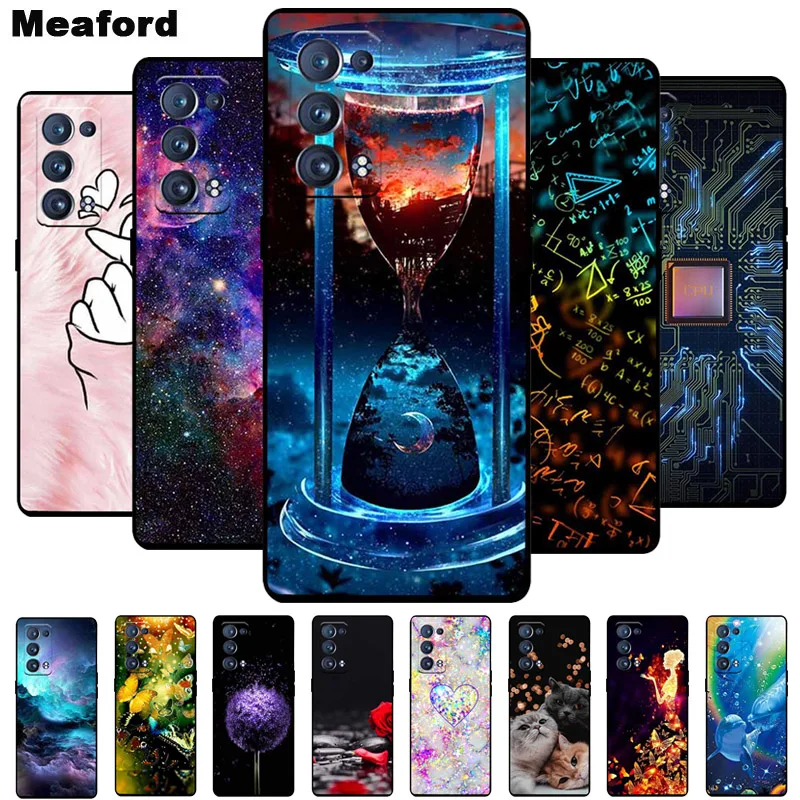 For Oppo Reno6 Pro 5G Case CPH2247 Soft Silicone Cool Cartoon Case For Oppo Reno 6 Pro 5G Snapdragon Back Cover TPU Phone Funda