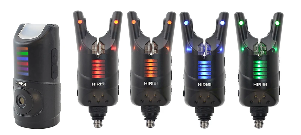 HIRISI HRS1 Karpfenangel-Alarmset, LED-Bissalarm, Wasserdichter Bissanzeiger für Karpfenangeln – Detail 1