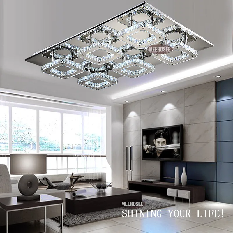 

Modern Ceiling Lights Rectangle Square LED Crystal Chandeliers Luxurious Indoor Lighting Luminaire for Living Room Foyer Hotel