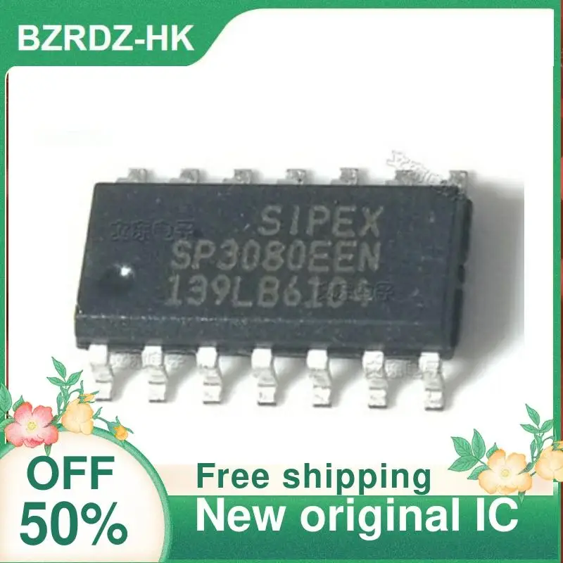ตัวรับสัญญาณ IC ใหม่ดั้งเดิม SP3080EEN-L/TR RS-422/RS-485 SOP-14 10ชิ้นชิปอินเตอร์เฟสตัวรับส่งสัญญาณ