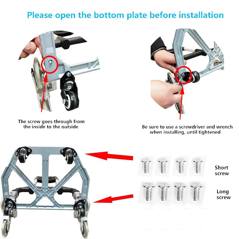 Carrito de escalada para escaleras, carrito de mano con cuerda elástica, plegable, portátil, para carga en el piso de arriba, con bolsa