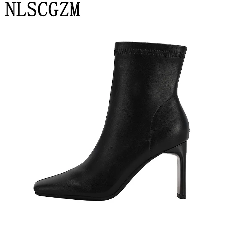 

High Heels Winter Shoes Women Snow Boots Female Women Shoes Ankle Boots for Women Talons Hauts Leather Boots Woman Pumps Сапоги