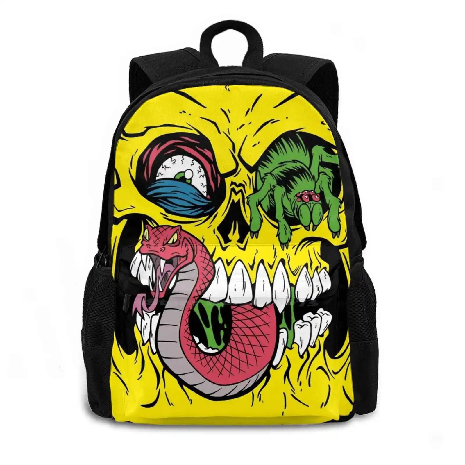 Bone Head New Arrivals Unisex Bags Student Bag Backpack Bone Head Monster Fright Friends Phil Postma Factory