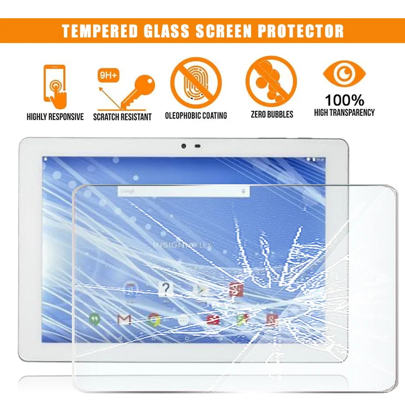 

For INSIGNIA Flex 10.1" NS-P16AT10 Tablet Tempered Glass Screen Protector 9H Premium Scratch Resistant HD Clear Film Cover