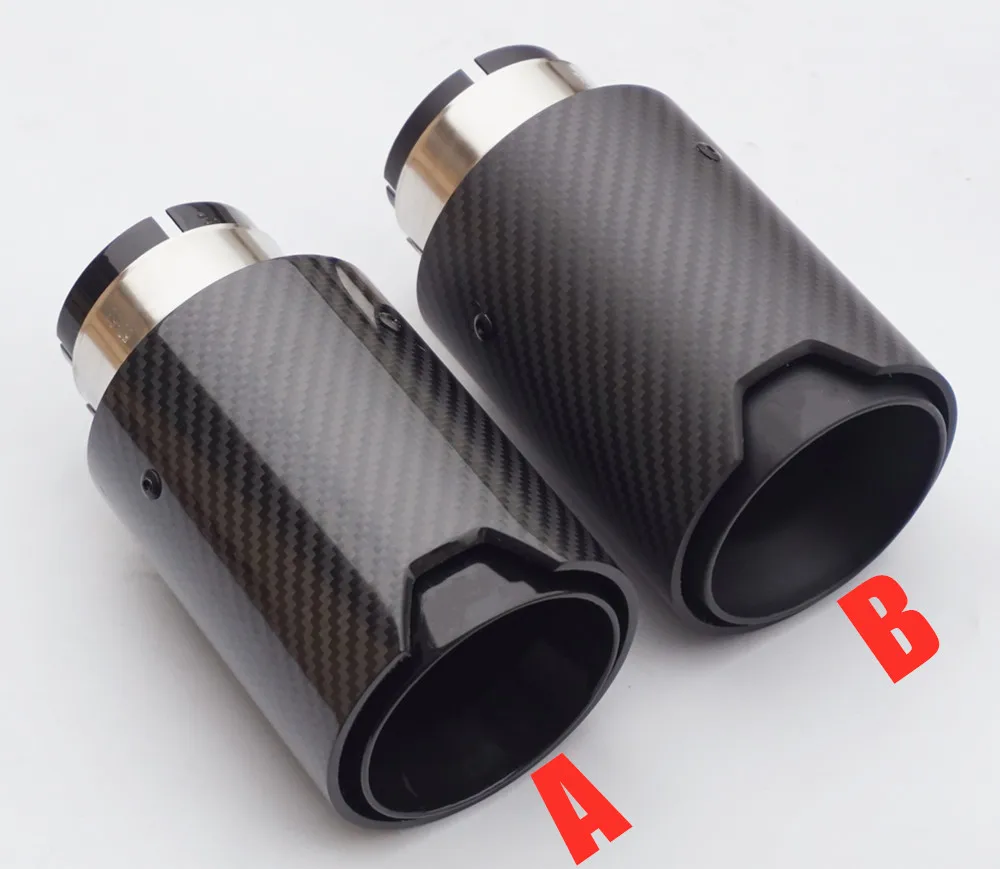 1 Piece Universal Black Coated Carbon Fiber Tip For M Performance Exhaust Pipe Muffler Tips