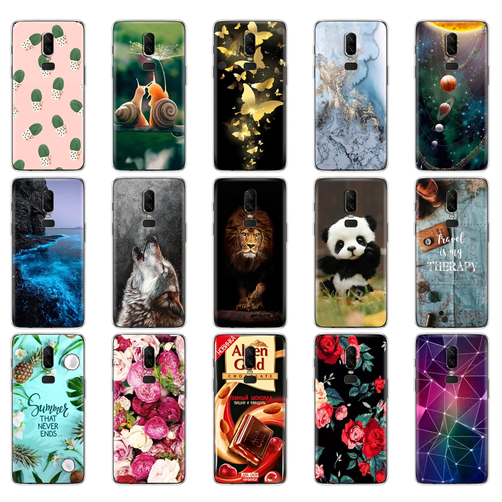 For OnePlus 6 Case Painted Silicon Soft TPU Back Phone Cover For one plus 6 Case Fundas Full Protection Coque Bumper Clear Bags