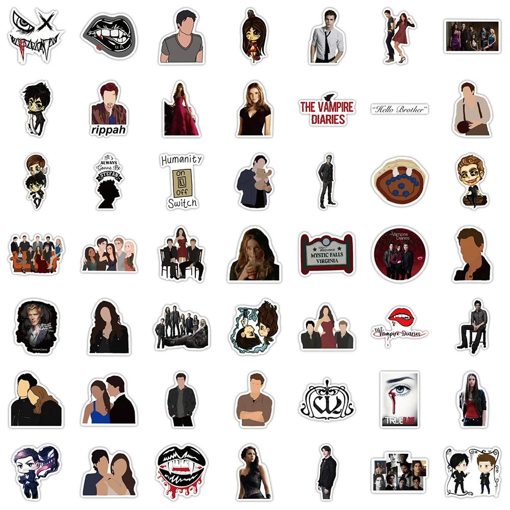 10/50/100pcs/pack The Vampire Diaries Classic TV Show Stickers Laptop Guitar Luggage Phone Bike Graffiti Sticker Decal Kid Toys