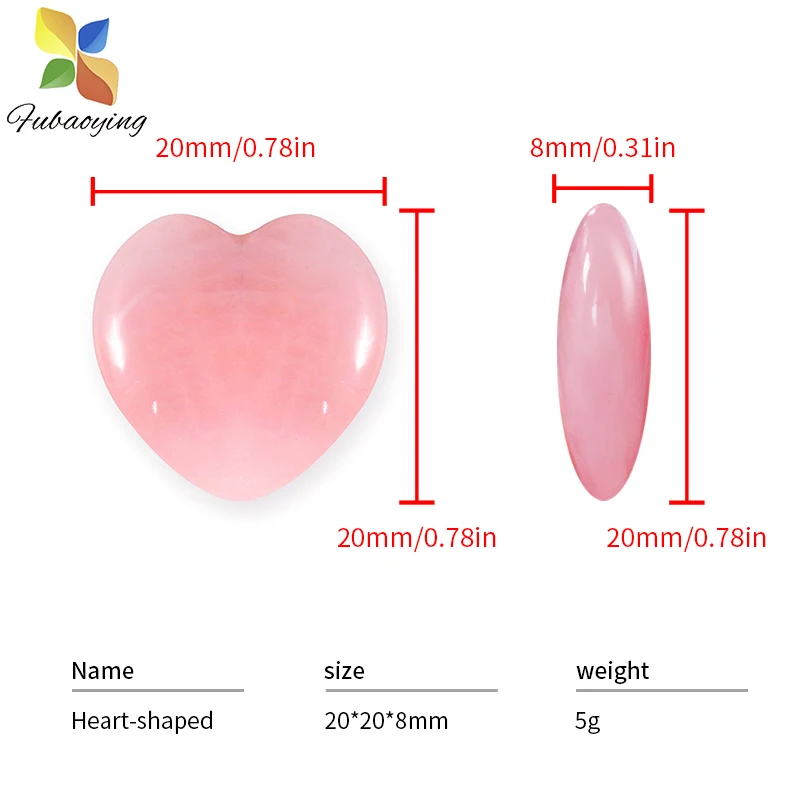 30pcs Quartz Stone Jewelry Beads Heart 20*8mm Charms No Hole Natural Crystal Gem DIY Bead Decoration Wholesale For Women Gift