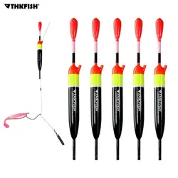 THKFISH-flotador de pesca de mar, Bobber antideslizante, 5g, 10g, 15g, flotador de agua dulce, Bobbers deslizantes de madera de Balsa, boyas para aparejos de pesca de lubina