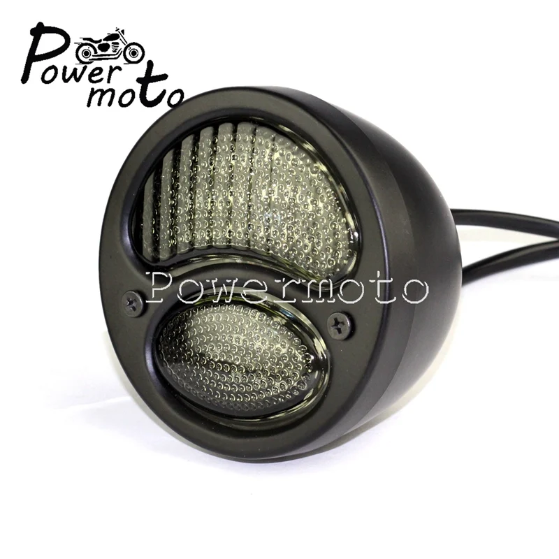 Réplica LED de luces traseras de motocicleta, lámpara de freno de parada Cafe Racer, luz de matrícula para Scrambler Cruiser XS650, Chopper Bobber