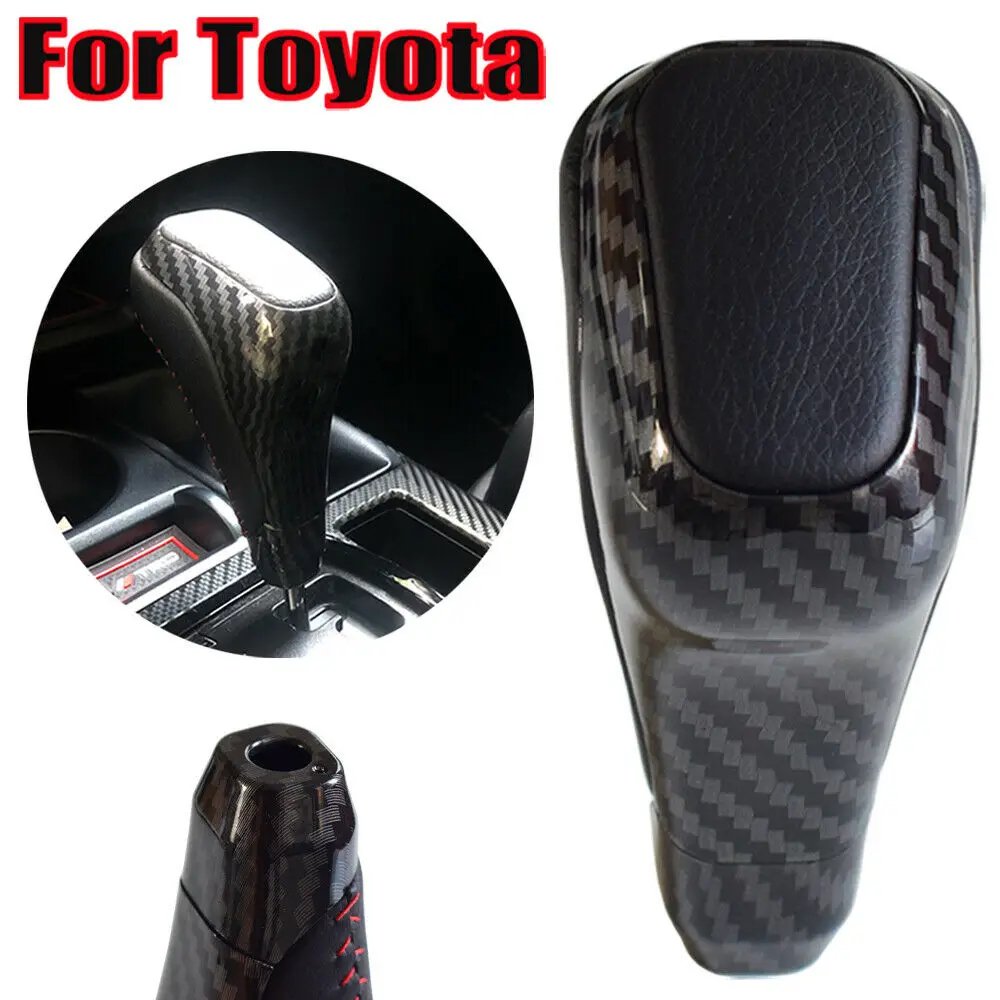 Car Gear Shift Knob Handball Shift Lever Cover For Toyota 4Runner Tundra Fortuner Prado FJ150 Carbon Fiber Stickers Accessories