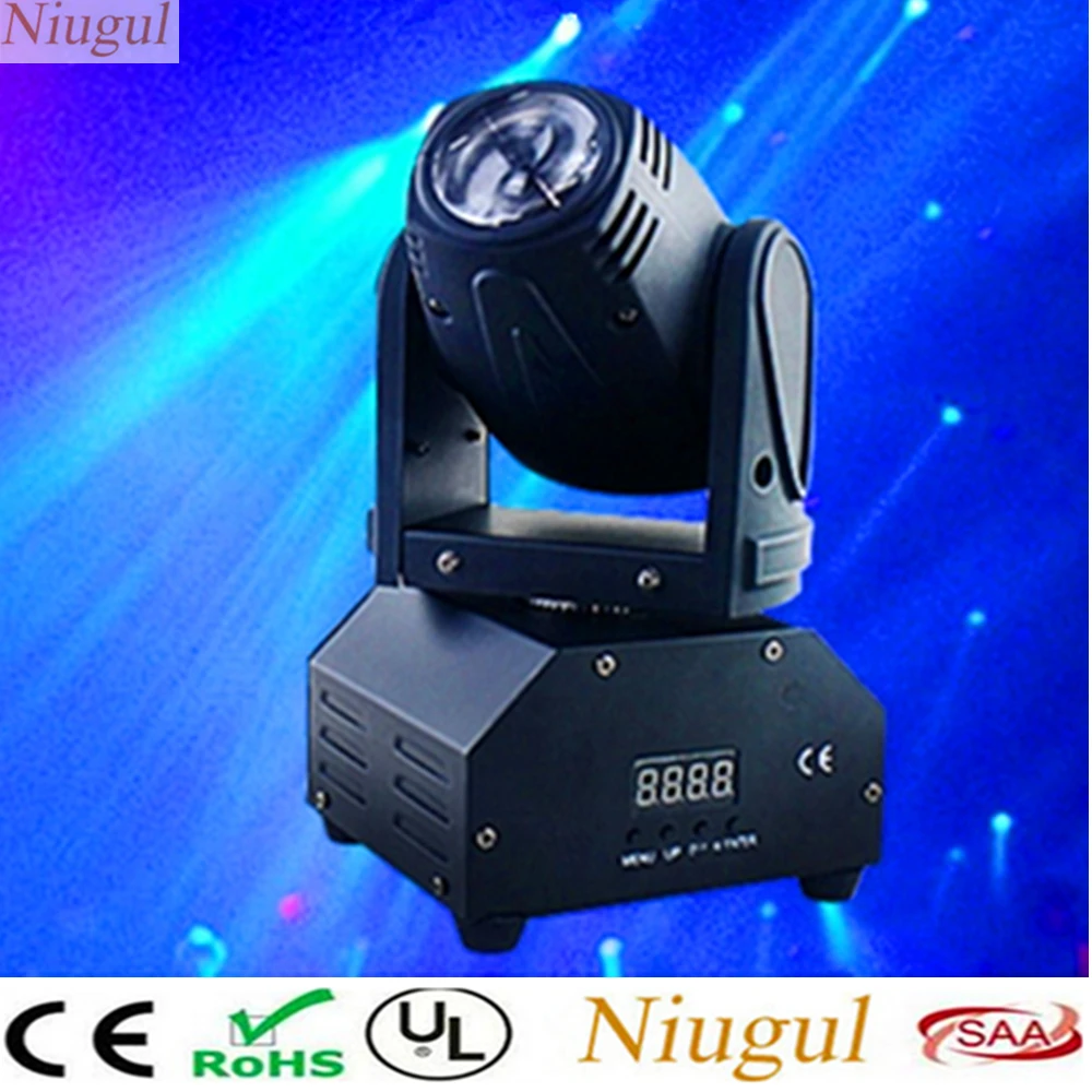 

LED 10W Spot Beam Moving Head Light Lyre DMX512 Stage Spot Light Stroboscope For Home Entertainment Stage Mini LED Pinspot Light